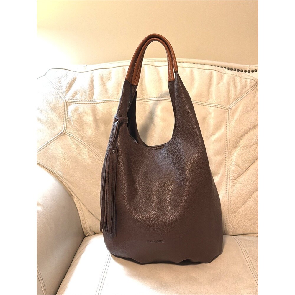 Montana West Hobo Bag Leather Brown Vegan Leather Soft Slouchy